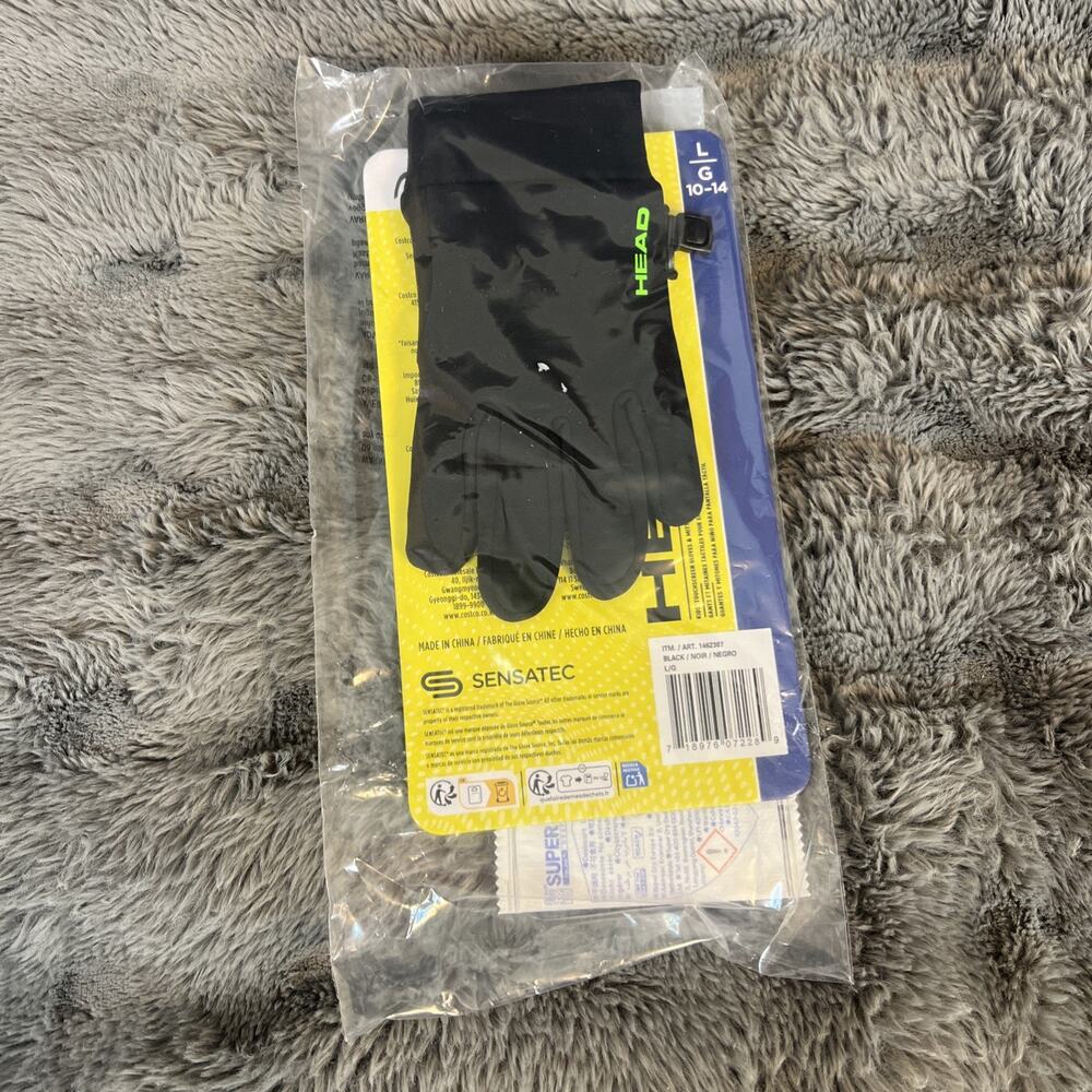 Head Kid's Touchscreen Gloves Black Size Large 10-14 Unisex Outdoor Casual
